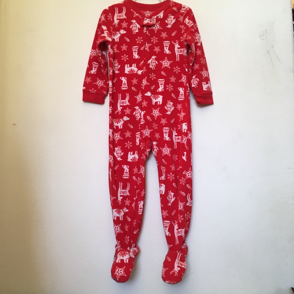 Carter’s Long-Sleeved Christmas 1-Piece Fleece Footie PJs